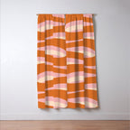 Pop Swirl Wavy Abstract Line Pattern Pink Orange Cream Window Curtain Gallery Image 3