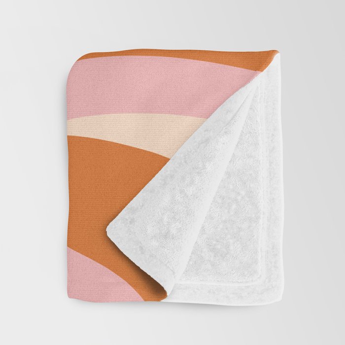 Pop Swirl Wavy Abstract Line Pattern Pink Orange Cream Throw Blanket Gallery Image 3