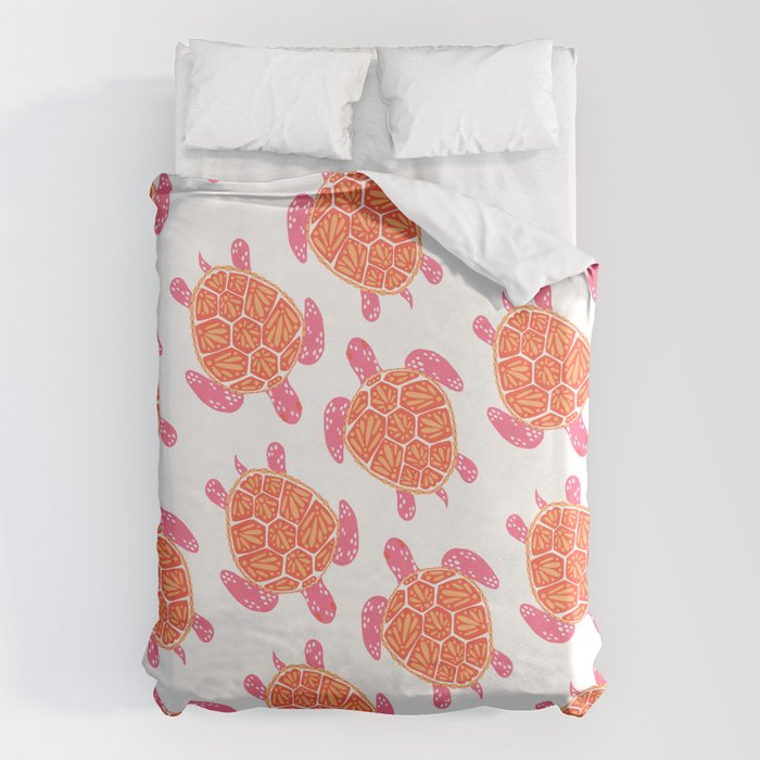 Sea Turtle - Melon Palette Duvet Cover Gallery Image 6