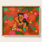 Tropical Tiki Girl Serving Tray Gallery Image 1