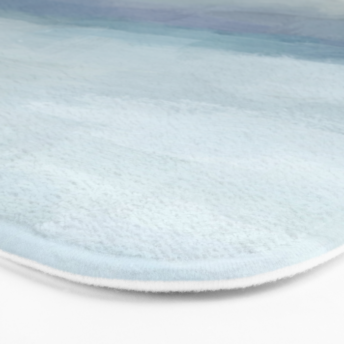 Atlantic Ocean Sunrise I - Blush Pink Mint Sky Baby Blue Abstract Sky Wall Art Water Clouds Painting Bath Mat Gallery Image 3