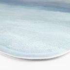 Atlantic Ocean Sunrise I - Blush Pink Mint Sky Baby Blue Abstract Sky Wall Art Water Clouds Painting Bath Mat Gallery Image 3