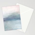 Atlantic Ocean Sunrise I - Blush Pink Mint Sky Baby Blue Abstract Sky Wall Art Water Clouds Painting Stationery Card Gallery Image 2