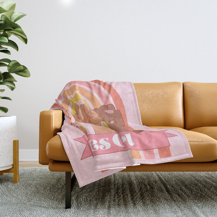 Yes Girl Throw Blanket Gallery Image 1