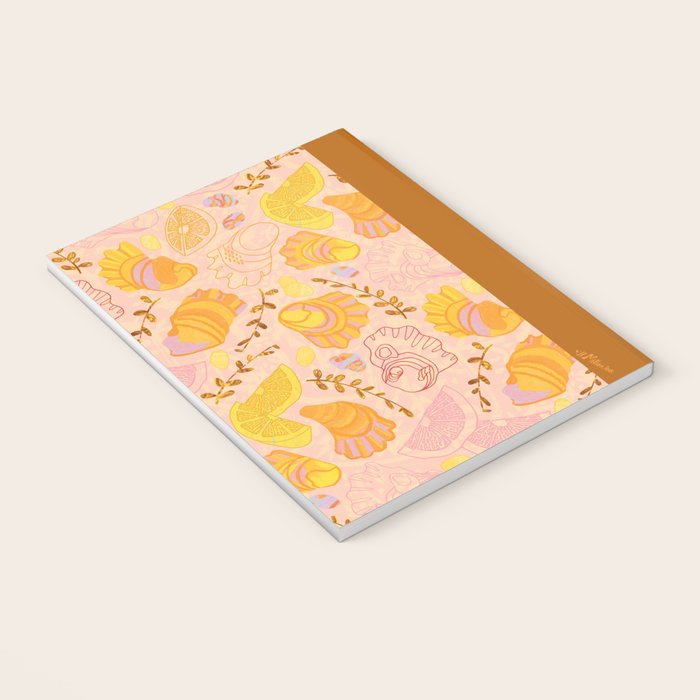Coastal Oysters on the Beach in Lemon Orange & Peach Notebook Gallery Image 3