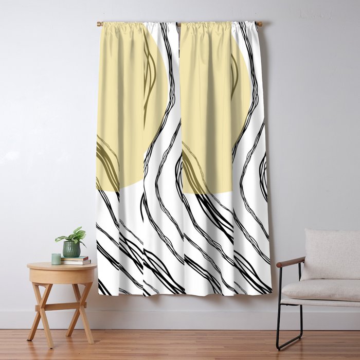 Organic Sunrise Minimal Abstract Window Curtain Gallery Image 5