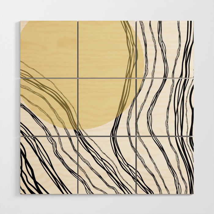 Organic Sunrise Minimal Abstract Wood Wall Art Gallery Image 1