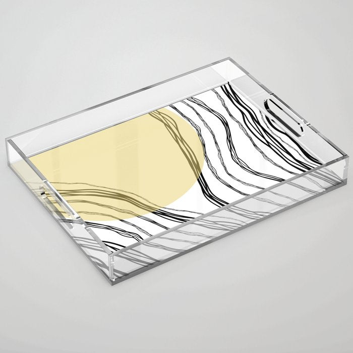 Organic Sunrise Minimal Abstract Acrylic Tray Gallery Image 1