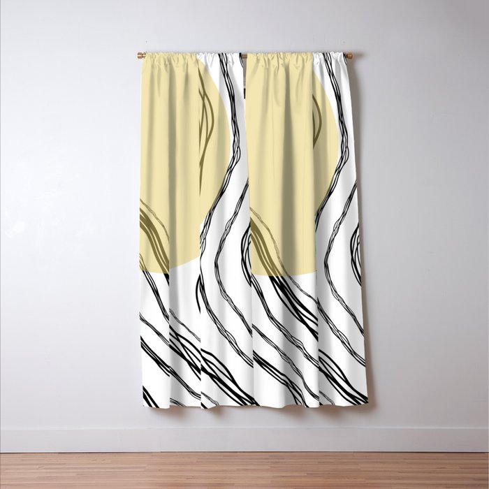 Organic Sunrise Minimal Abstract Window Curtain Gallery Image 3