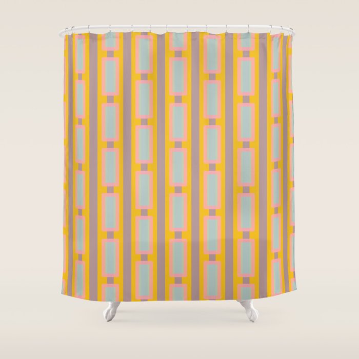 Yellow Geo Fun Shower Curtain Gallery Image 1