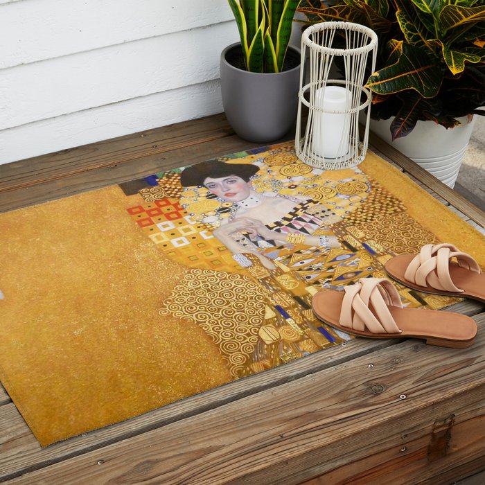 Gustav Klimt - The Woman in Gold Outdoor Rug Gallery Image 2