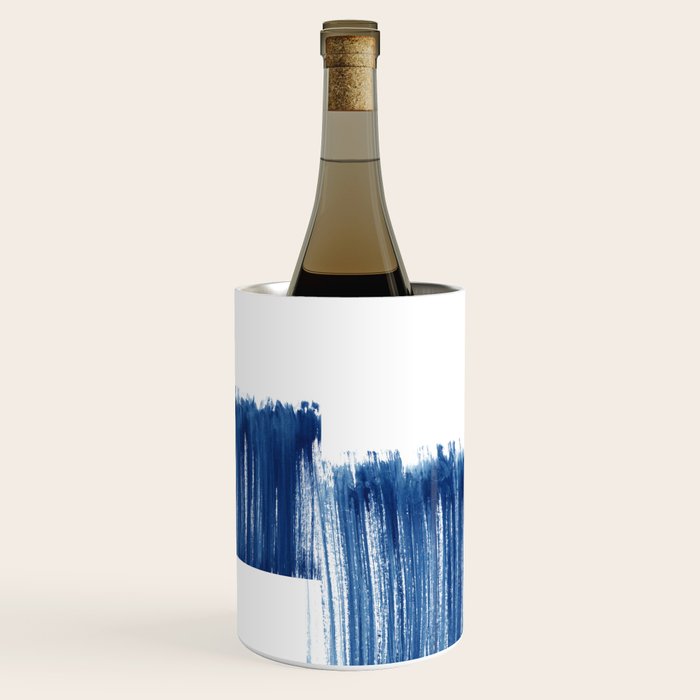 Indigo Abstract Brush Strokes | No. 5 Wine Chiller Gallery Image 2