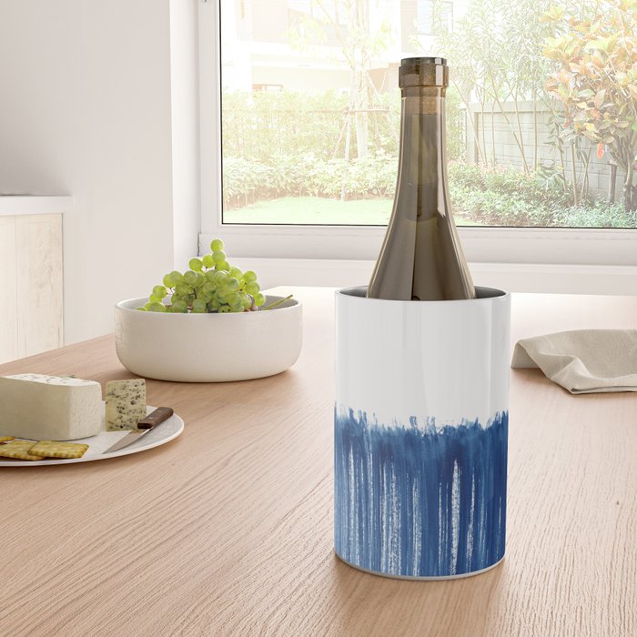 Indigo Abstract Brush Strokes | No. 5 Wine Chiller Gallery Image 4
