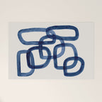 EnShape by Ejaaz Haniff 'Navy Nesting Ovals' Mid Century Modern Minimal Minimalist Watercolor Abstract Funky Fun Style Welcome Mat Gallery Image 1