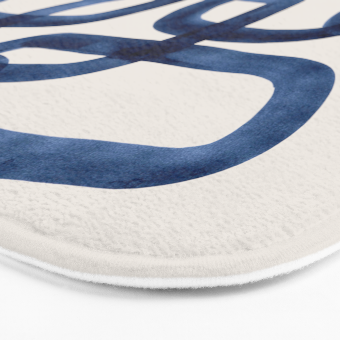 EnShape by Ejaaz Haniff 'Navy Nesting Ovals' Mid Century Modern Minimal Minimalist Watercolor Abstract Funky Fun Style Bath Mat Gallery Image 3