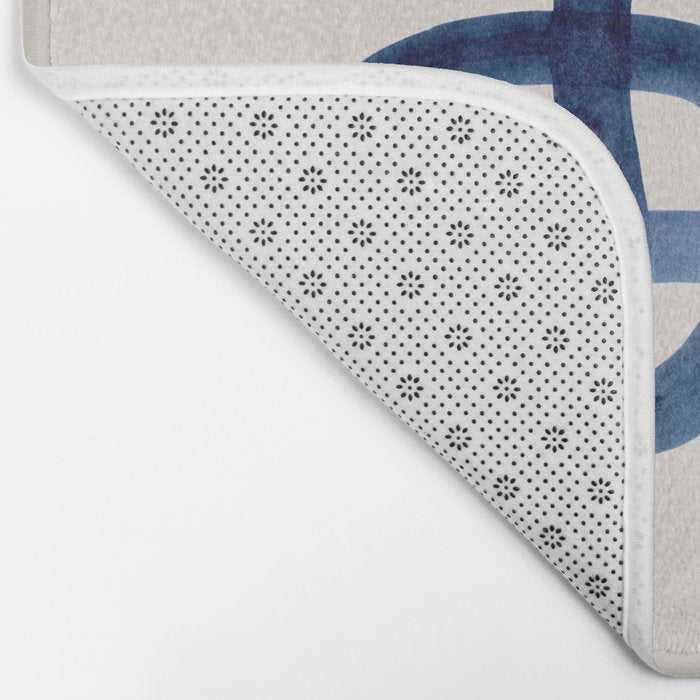 EnShape by Ejaaz Haniff 'Navy Nesting Ovals' Mid Century Modern Minimal Minimalist Watercolor Abstract Funky Fun Style Bath Mat Gallery Image 2