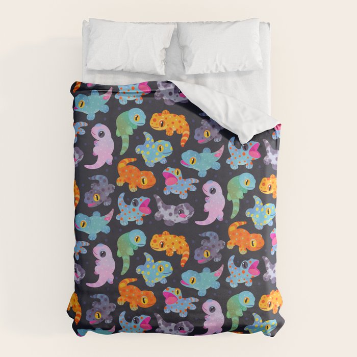 Tokay gecko - dark Duvet Cover Gallery Image 1