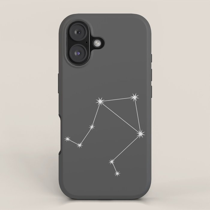 Libra Zodiac Star Constellation Line Art Grey iPhone Case Gallery Image 1