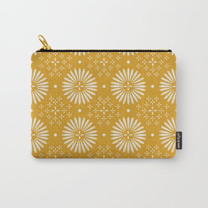 Happy Sunshine - yellow art, sunshine, boho art, bohemian, tile, home decor, yellow, yellow art print Carry All Pouch Gallery Image 1