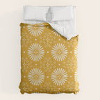Happy Sunshine - yellow art, sunshine, boho art, bohemian, tile, home decor, yellow, yellow art print Comforter Gallery Image 6