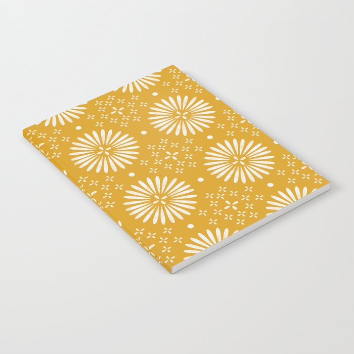 Happy Sunshine - yellow art, sunshine, boho art, bohemian, tile, home decor, yellow, yellow art print Notebook Gallery Image 1