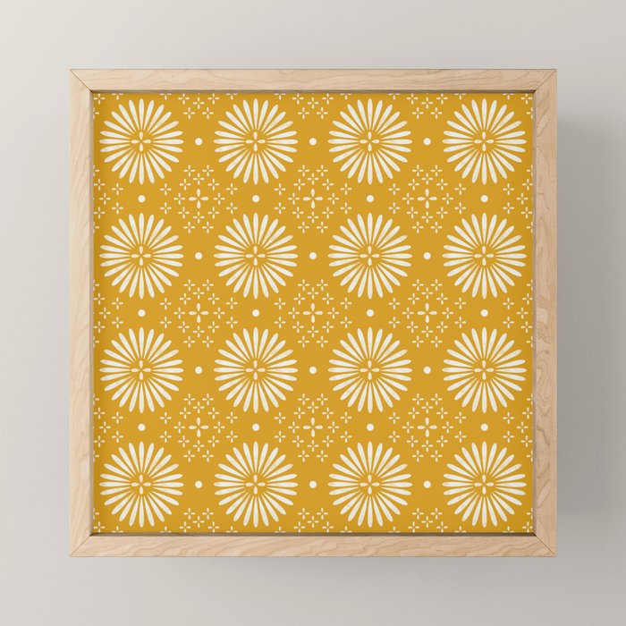 Happy Sunshine - yellow art, sunshine, boho art, bohemian, tile, home decor, yellow, yellow art print Mini Art Print Gallery Image 1