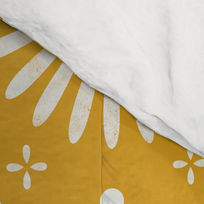 Happy Sunshine - yellow art, sunshine, boho art, bohemian, tile, home decor, yellow, yellow art print Comforter Gallery Image 4