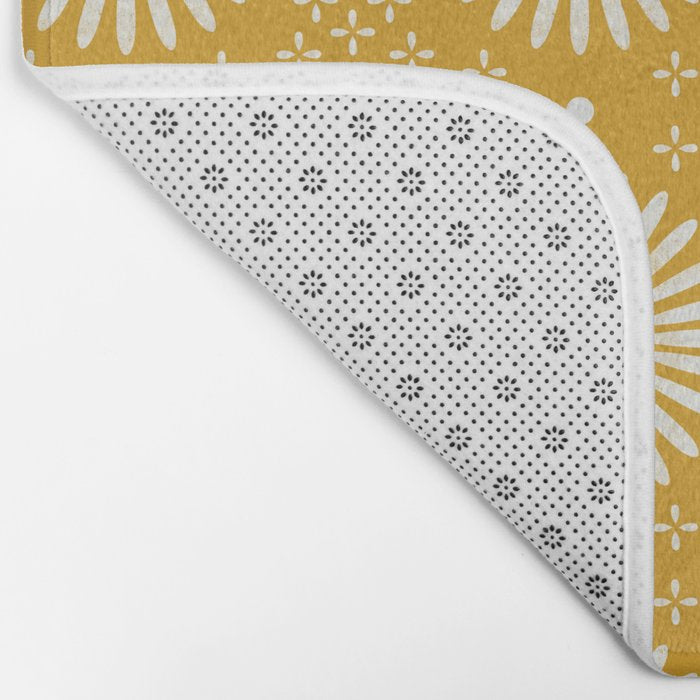 Happy Sunshine - yellow art, sunshine, boho art, bohemian, tile, home decor, yellow, yellow art print Bath Mat Gallery Image 2
