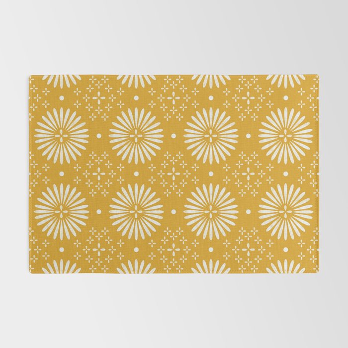 Happy Sunshine - yellow art, sunshine, boho art, bohemian, tile, home decor, yellow, yellow art print Rug Gallery Image 2