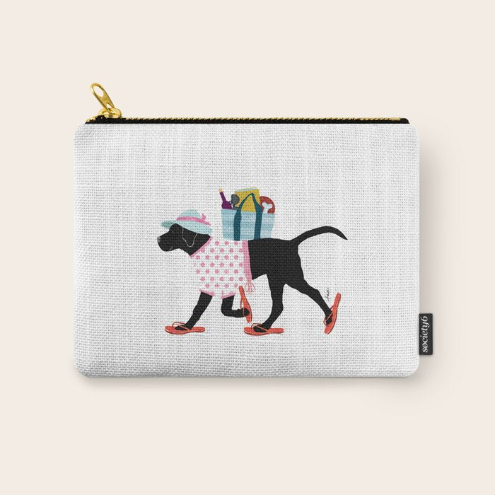Black Dog labrador beach art Carry All Pouch Gallery Image 1