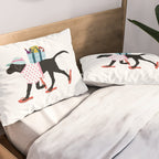 Black Dog labrador beach art Pillow Sham Gallery Image 2