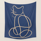Abstract Line Art Cat 5 Wall Tapestry Gallery Image 4