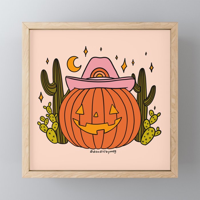 Cowboy Pumpkin Mini Art Print Gallery Image 1