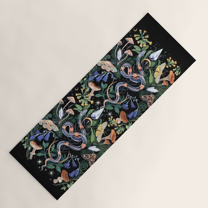 Mushroom Snake Crystals Garden Yoga Mat Gallery Image 1
