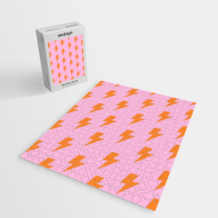 Orange Lightning on Pink Jigsaw Puzzle Gallery Image 2