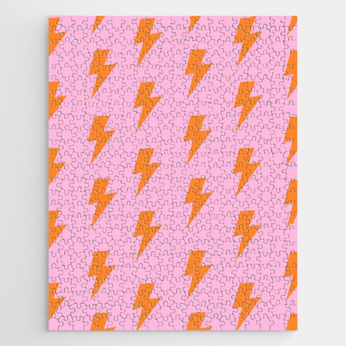 Orange Lightning on Pink Jigsaw Puzzle Gallery Image 1