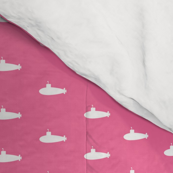 Tiny Submarines - Bright Pink Comforter Gallery Image 4
