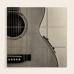 acoustic electric guitar music aesthetic close up elegant fine art photography  Wood Wall Art Gallery Image 1