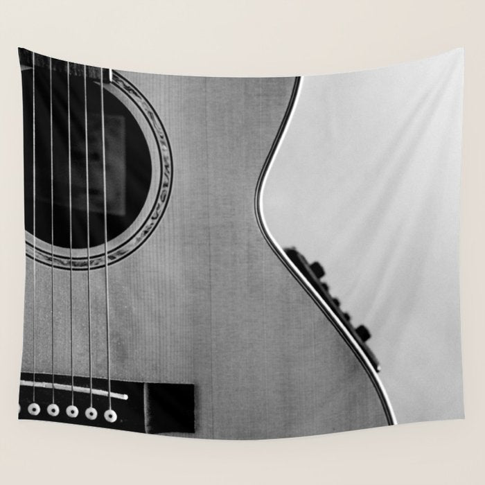acoustic electric guitar music aesthetic close up elegant fine art photography  Wall Tapestry Gallery Image 4