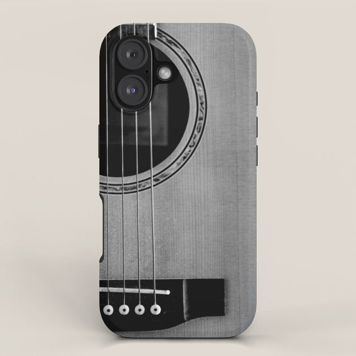 acoustic electric guitar music aesthetic close up elegant fine art photography  iPhone Case Gallery Image 1