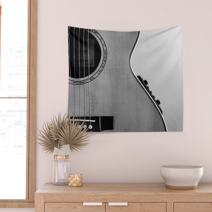 acoustic electric guitar music aesthetic close up elegant fine art photography  Wall Tapestry Gallery Image 2