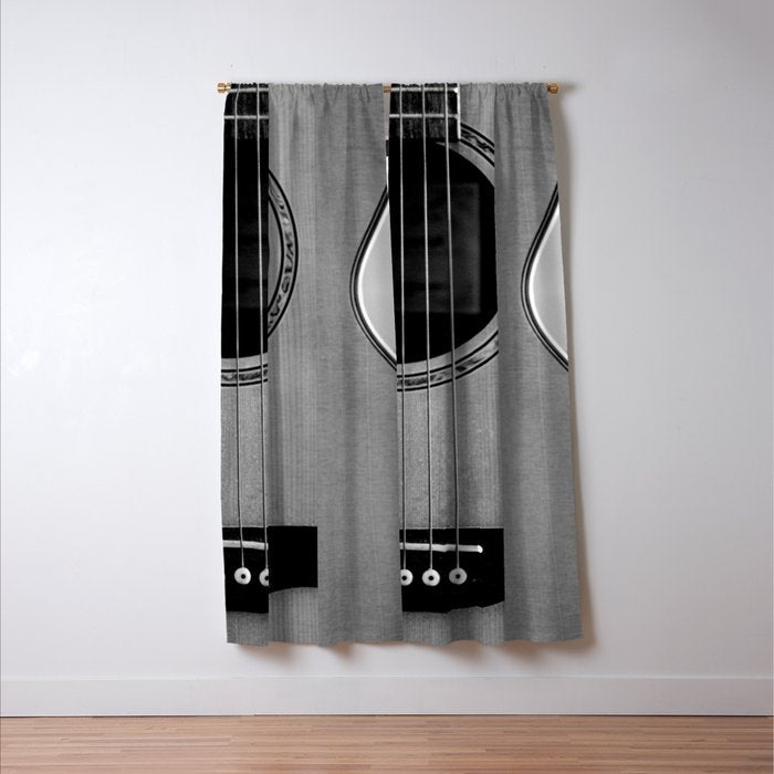 acoustic electric guitar music aesthetic close up elegant fine art photography  Window Curtain Gallery Image 3