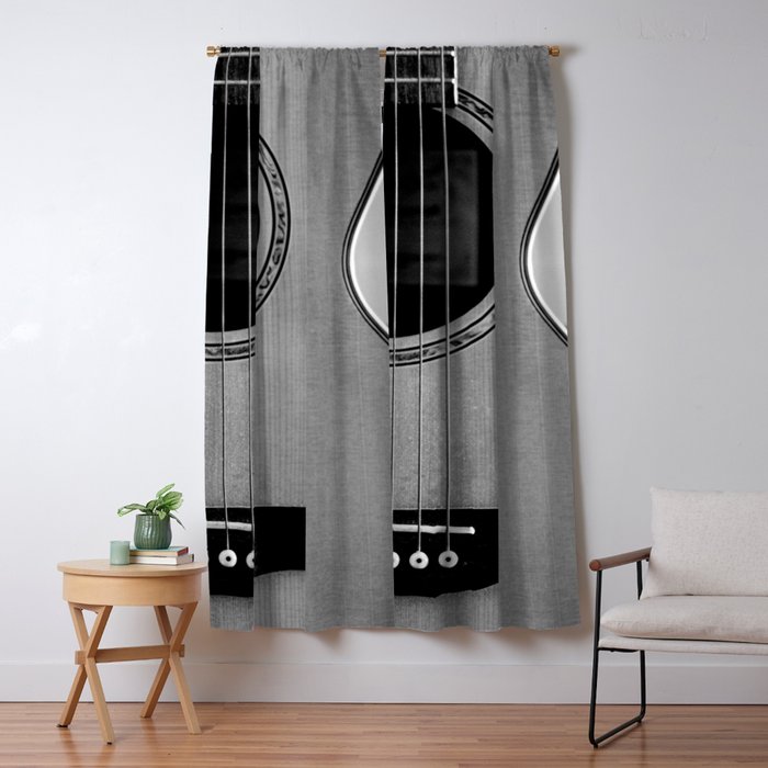 acoustic electric guitar music aesthetic close up elegant fine art photography  Window Curtain Gallery Image 1