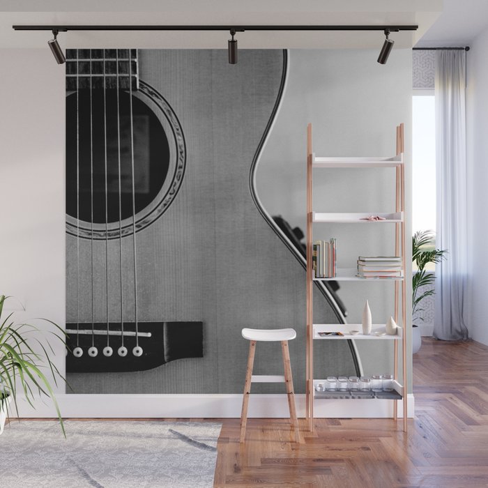 acoustic electric guitar music aesthetic close up elegant fine art photography  Wall Mural Gallery Image 1