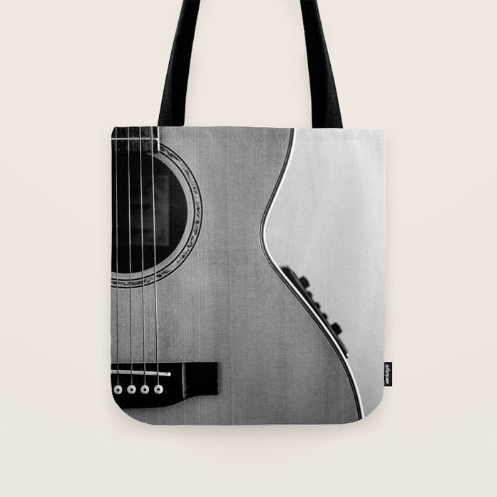 acoustic electric guitar music aesthetic close up elegant fine art photography  Tote Bag Gallery Image 1