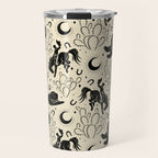 Cowboys and Cacti - cream and black Travel Mug Gallery Image 1