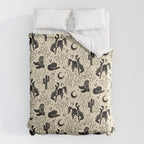 Cowboys and Cacti - cream and black Duvet Cover Gallery Image 6