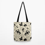 Cowboys and Cacti - cream and black Tote Bag Gallery Image 2