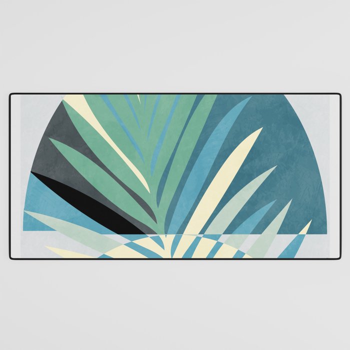palm leaf minimal mid century modern Desk Mat Gallery Image 3