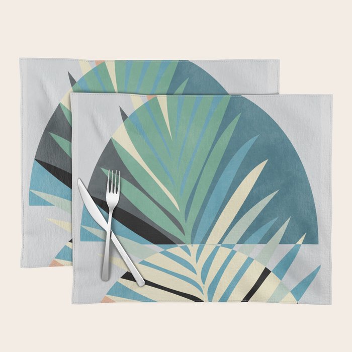 palm leaf minimal mid century modern Placemat Gallery Image 1